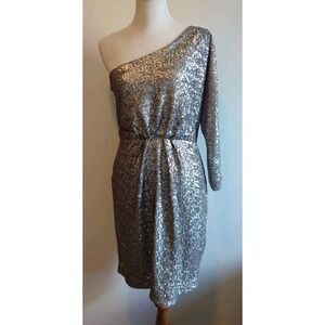 New Trina‎ Turk Women's 12, One Shoulder Sequin Party Dress, Designer Sparkly